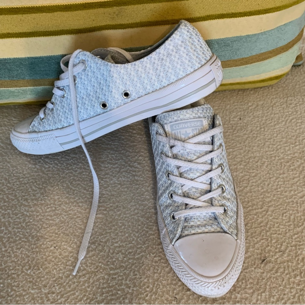 Converse All Star powder blue plaid sneakers
